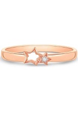 itsy-bitsy open star clear cubic zirconia sterling silver ring for teens